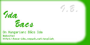 ida bacs business card